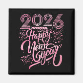Happy New Year 2026 Loading Fireworks  マグネット (正面)