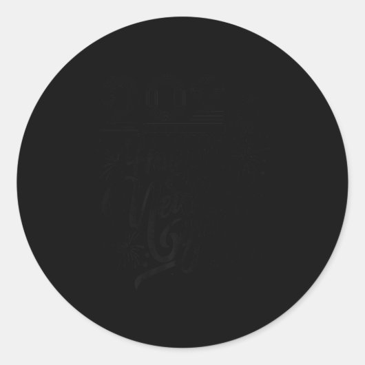 Happy New Year 2026 Loading Fireworks Party Premiu ラウンドシール (正面)