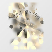 Happy new year 2026 modern gold bubbles ウィンドウサイン (シート)