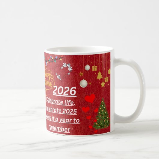 “Happy New Year 2026 Mug – Celebrate with Sparkle コーヒーマグカップ (右)