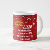 “Happy New Year 2026 Mug – Celebrate with Sparkle ジャンボコーヒーマグカップ (正面右)
