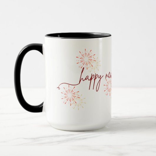Happy New Year 2026 Mug – Fireworks & Celebration マグカップ (左)