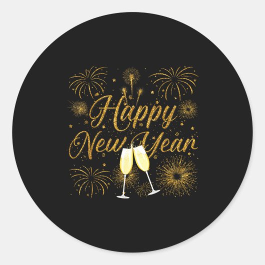 Happy New Year 2026 New Years Eve Party Countdown ラウンドシール (正面)