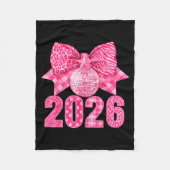 Happy New Year 2026 Nk Bow Patchwork Leopard Zebra フリースブランケット (正面)