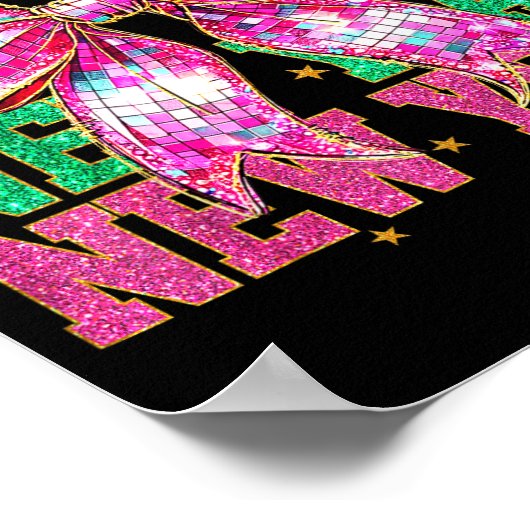 Happy New Year 2026 Nk Coquette Bow Disco Ball Cou ポスター (角)