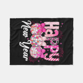 Happy New Year 2026 Nk Coquette Bow Disco Ball Fir フリースブランケット (正面(横))