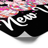 Happy New Year 2026 Nk Coquette Bow Disco Ball Fir ポスター (角)