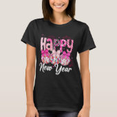 Happy New Year 2026 Nk Coquette Bow Disco Ball Fir Tシャツ (正面)