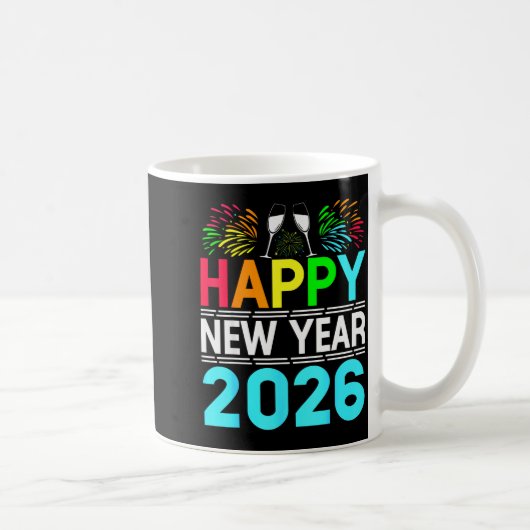 Happy New Year 2026 Nye Party - Funny New Years Ev コーヒーマグカップ (右)