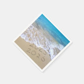 Happy New Year 2026 Ocean Beach  スタンダードカクテルナプキン (角)