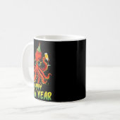 Happy New Year 2026 Octopus Drinking Champagne New コーヒーマグカップ (正面左)
