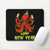 Happy New Year 2026 Octopus Drinking Champagne New マウスパッド (マウス)