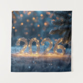 happy new year 2026 party backdrop タペストリー (正面)