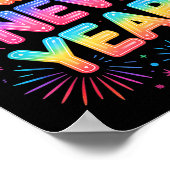 Happy New Year 2026 Party Ballons, Fireworks And C ポスター (角)