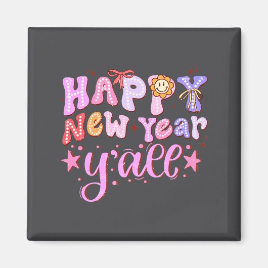 Happy New Year 2026 Party Countdown New Years Y'al マグネット (正面)