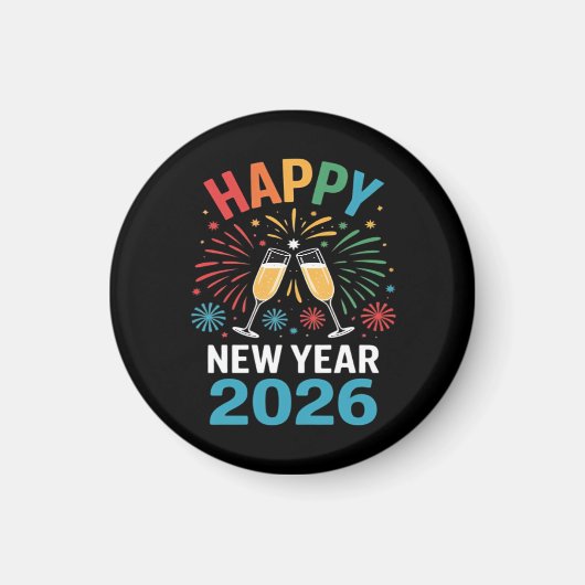 Happy New Year 2026 Party Funny New Years Eve 2026 マグネット (正面)