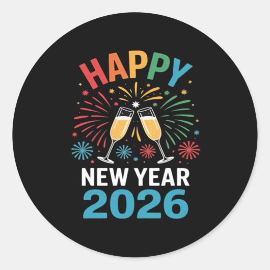 Happy New Year 2026 Party Funny New Years Eve 2026 ラウンドシール (正面)