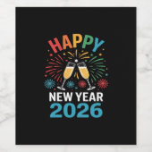 Happy New Year 2026 Party Funny New Years Eve 2026 ワインラベル (シングルラベル)
