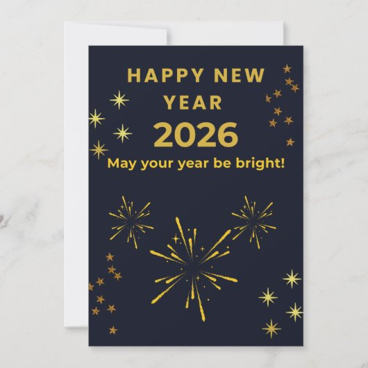 Happy New Year 2026 Printable Greeting Card | Mini サンキューカード (正面)