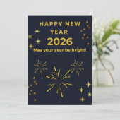 Happy New Year 2026 Printable Greeting Card | Mini サンキューカード (スタンド正面)