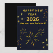 Happy New Year 2026 Printable Greeting Card | Mini サンキューカード (正面/裏面)