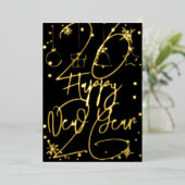 Happy New Year 2026, red ribbon 箔シーズンカード (立ち正面)