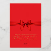 Happy New Year 2026, red ribbon 箔シーズンカード (裏面)