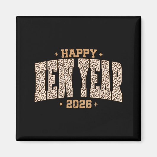 Happy New Year 2026 Retro Leopard New Years Eve Pa マグネット (正面)