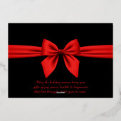 Happy New Year 2026 Retro Red Ribbon 箔シーズンカード (裏面)