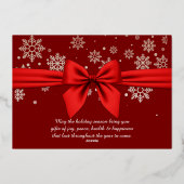 Happy New Year 2026 Retro Red Ribbon 箔シーズンカード (裏面)