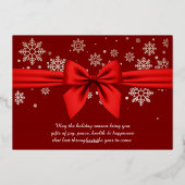 Happy New Year 2026 Retro Red Ribbon 箔シーズンカード (裏面)