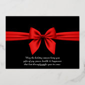 Happy New Year 2026 Retro Red Ribbon 箔シーズンカード (裏面)