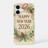 happy new year 2026 rustic iPhone 16ケース (裏面)