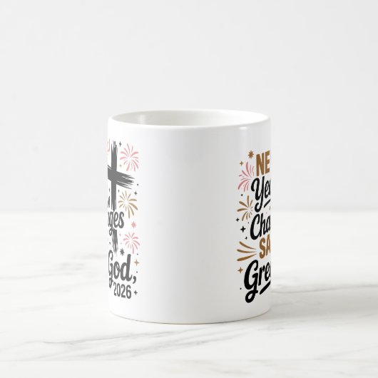 Happy New Year 2026: Same Great God' コーヒーマグカップ (中央)