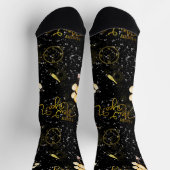 Happy New Year 2026 Seamless Pattern ソックス (上部)