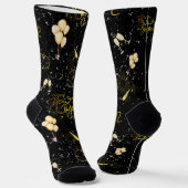 Happy New Year 2026 Seamless Pattern ソックス (傾斜あり)