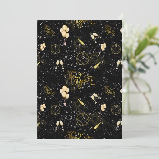 Happy New Year 2026 Seamless Pattern 招待状 (スタンド正面)