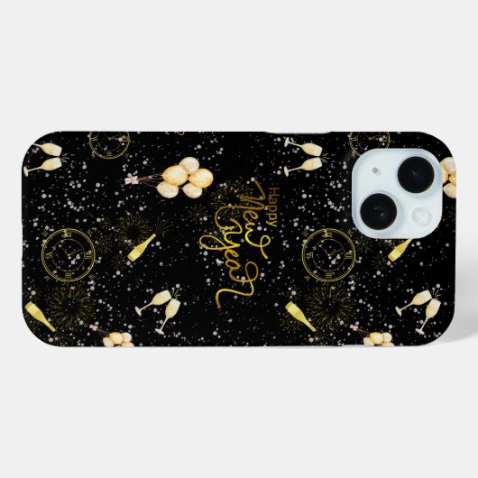 Happy New Year 2026 Seamless Pattern Case-Mate iPhoneケース (裏面 (横))