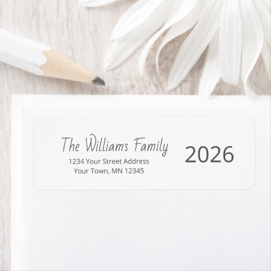 Happy New Year 2026 Simple Return Address ラベル (インサイチュ)