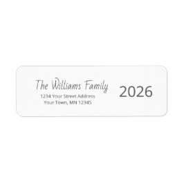 Happy New Year 2026 Simple Return Address  ラベル