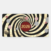 Happy New Year 2026, spirals and bubbles  横断幕 (横)
