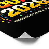 Happy New Year 2026 Squad Crew Fireworks Family Ma ポスター (角)