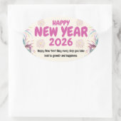 Happy New Year 2026 Sticker 楕円形シール (バッグ)