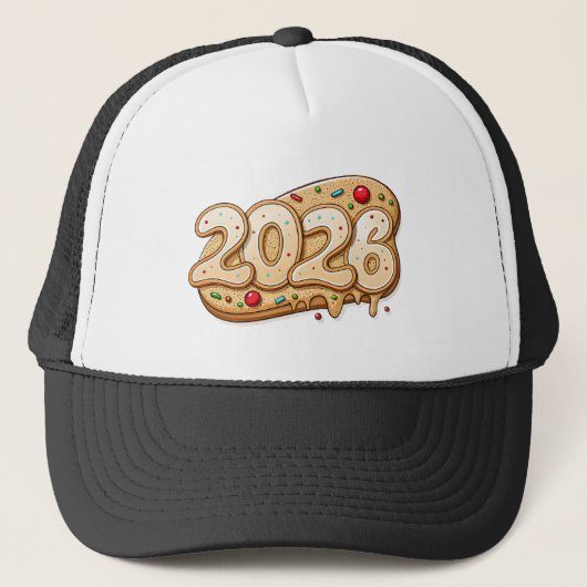 Happy New Year 2026 Sweet-inspired Gold Look-Cap  キャップ (正面)