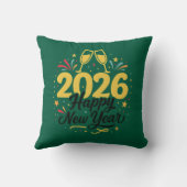 Happy New Year 2026 Throw Pillow | Festive  クッション (裏面)