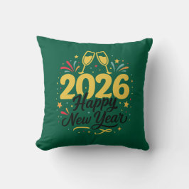Happy New Year 2026 Throw Pillow | Festive  クッション