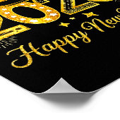 Happy New Year 2026 Top Hat Balloons Party New Yea ポスター (角)