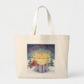 Happy New Year 2026 Tote Bag – Festive Fireworks  ラージトートバッグ (正面)