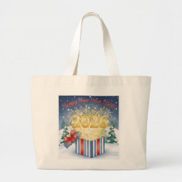 Happy New Year 2026 Tote Bag – Festive Fireworks  ラージトートバッグ