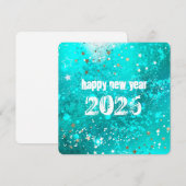 Happy new year 2026 turquoise holiday card シーズンカード (正面/裏面)